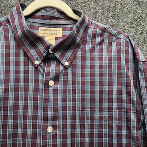 Duluth Trading Wrinklefighter Men's Plaid Button Down Shirt Cotton 2XL Workwear